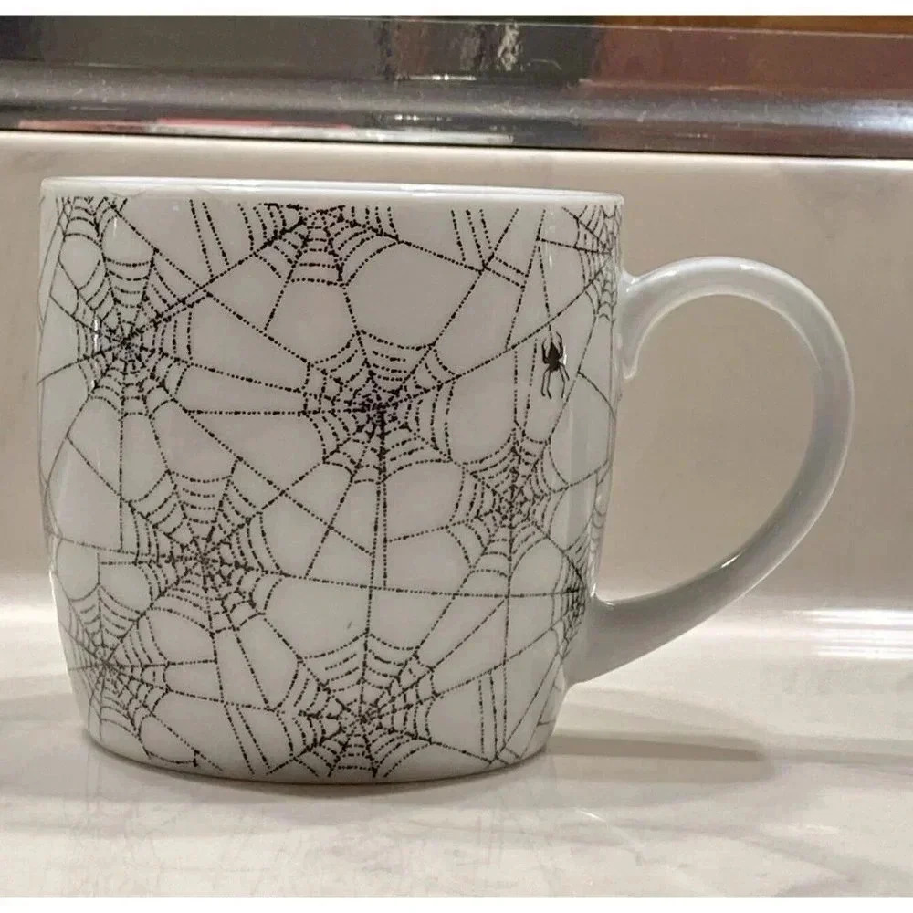 Now Designs  Halloween Black Spider Web Design Mug